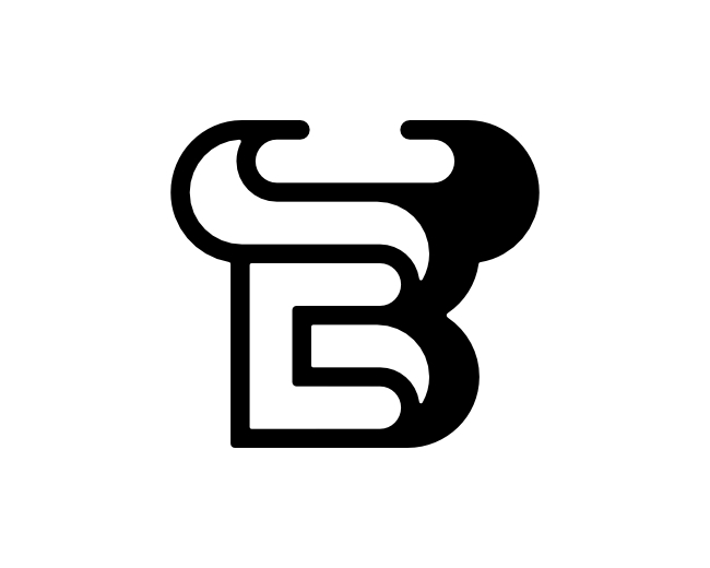 Letter BC CB Bull Logo