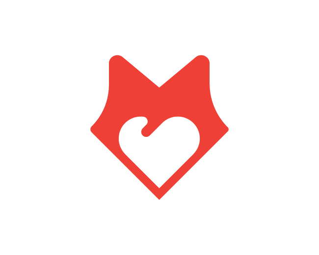 Minimalist Fox Heart Logo