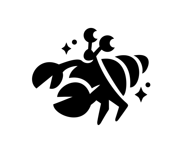 Hermit Crab Silhouette Cute Logo