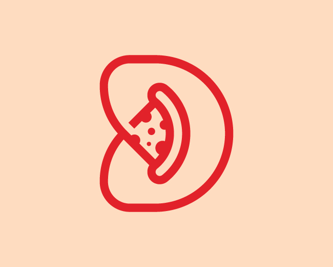 Minimalist D Pizza Logo