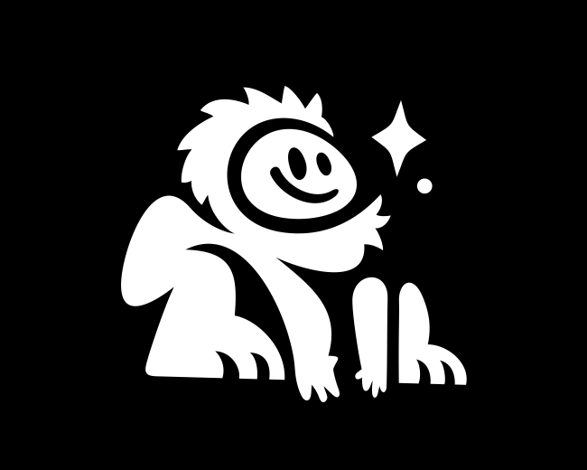 Yeti Sitting Squatting Cute Logo