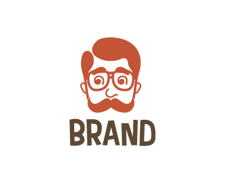 Man with a sunglass logo