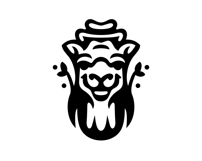 Camel Hat Leaf Monochrome Logo