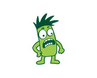 A nervous green monster logo
