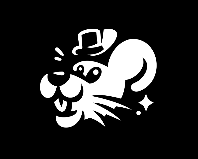 Classic Hat Mouse Monochrome Logo