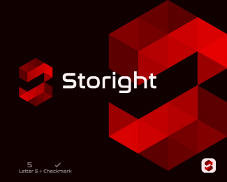Letter S Negative Space Checkmark Logo