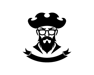 Pirate Barbarian Man with Sunglass Logo