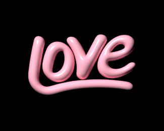 Hand drawn love lettering with 3d effect