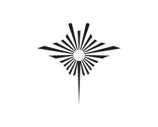 Manta Fish and Sun logo design concept