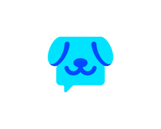 Dog and chat box logo