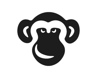 Mysterious Smiling Monkey Head Logo