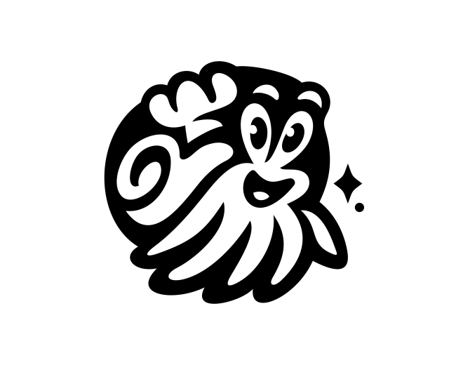 Cute Hermitcrab Chef Monochrome Logo