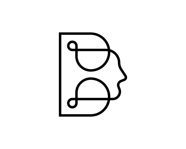 Stylish Brain B Logo
