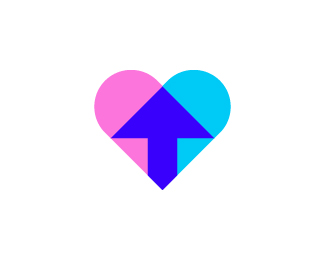 arrow and heart logo design