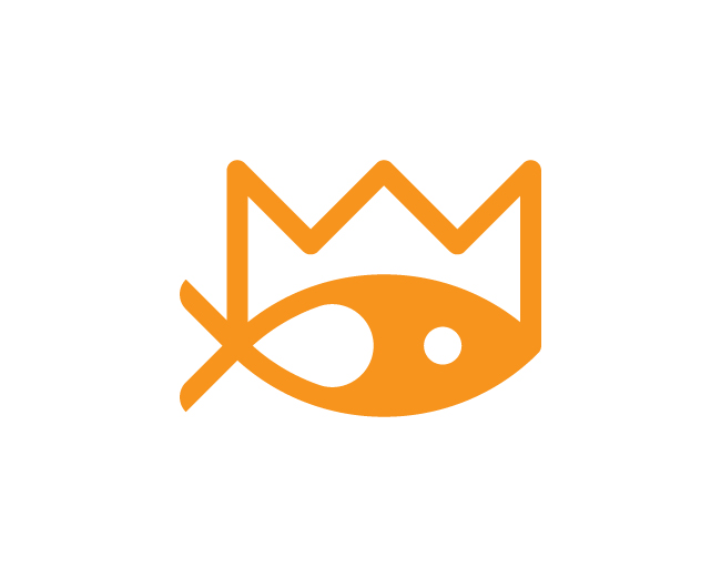 Minimal Fish Crown Logo