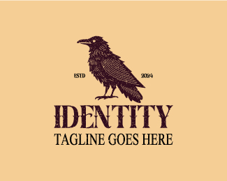 Vintage style Crow Logo
