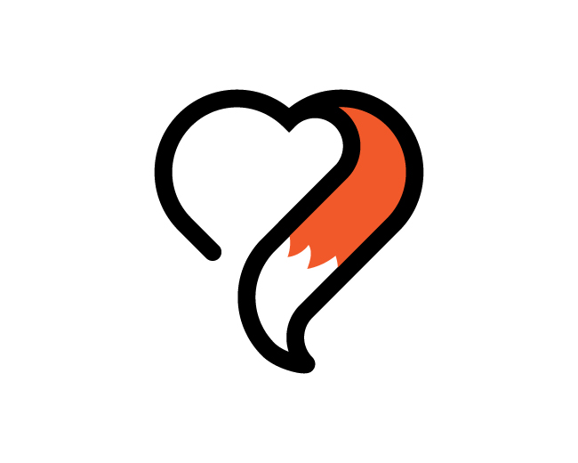Minimalist Fox Heart Logo
