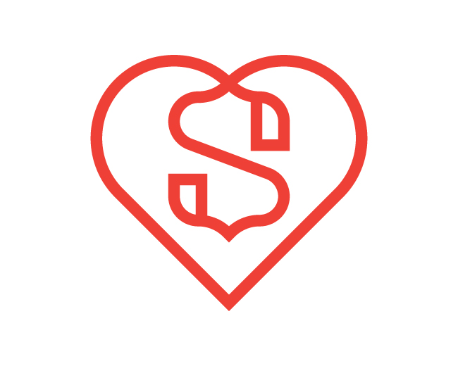 Minimalist Letter S Heart Logo