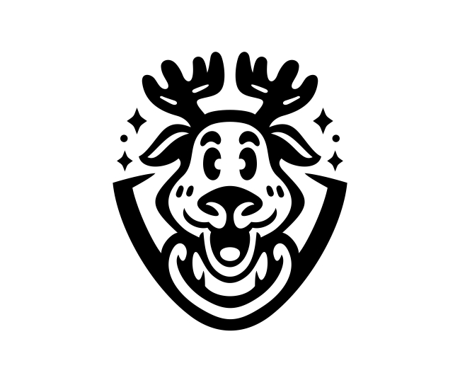 Cute Deer Head Smiling Logo