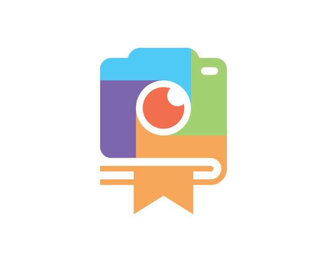 Colorful Camera Book Logo