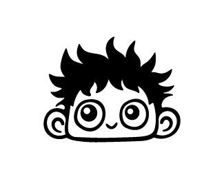 Playful art kid head logo