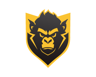 minimalist monkey head mascot logo
